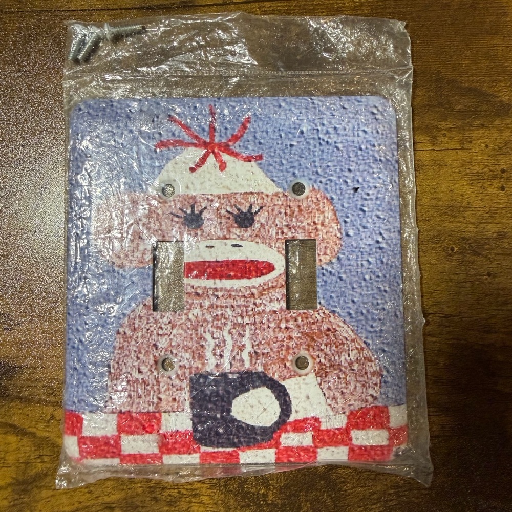 Sock Monkey Light Plate. New
